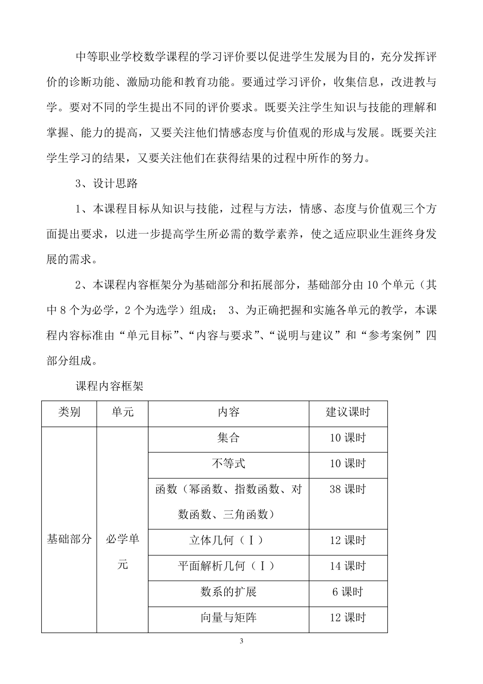 中职《数学》课程标准_第3页