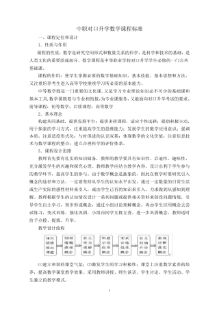 中职对口升学课程标准