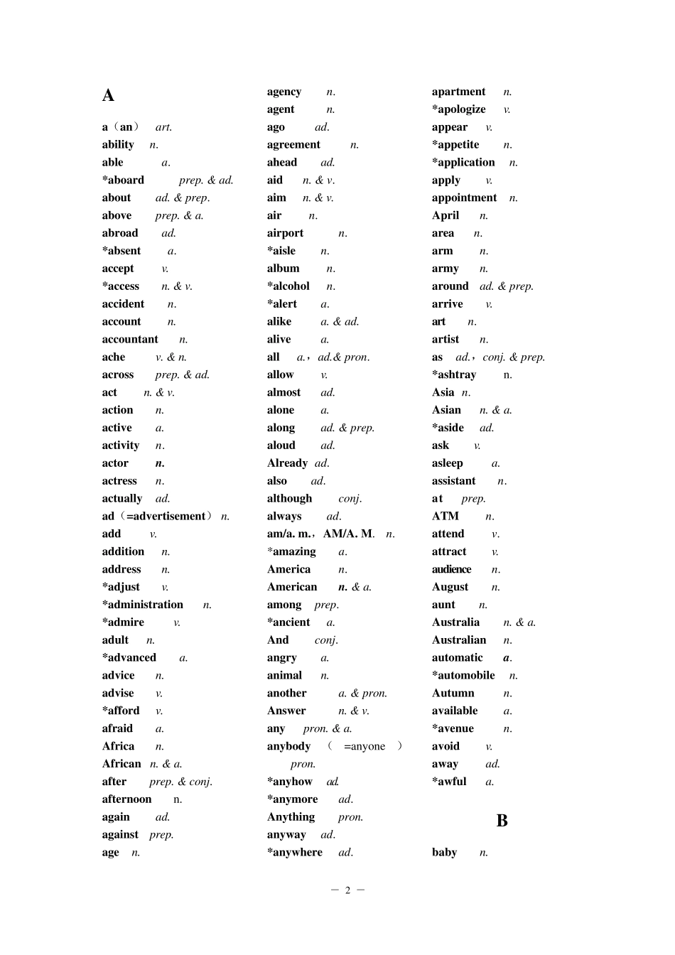 中职英语高考词汇_第2页