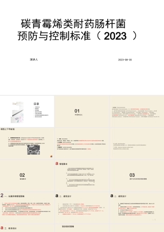 碳青霉烯类耐药肠杆菌预防与控制标准(2023)