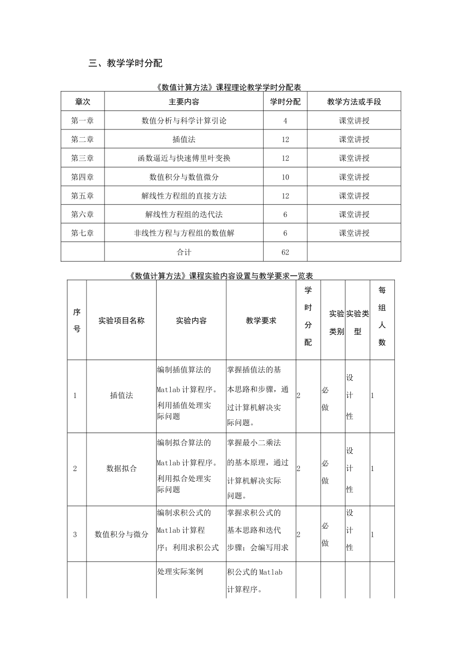 《数值计算方法》课程教学大纲_第2页