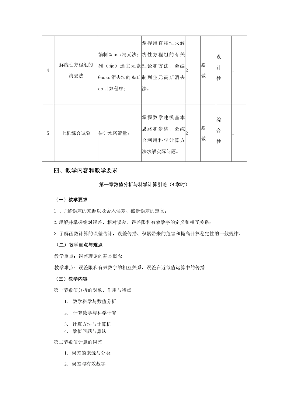《数值计算方法》课程教学大纲_第3页