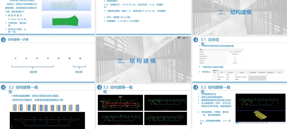 桥梁博士V4工程案例教程03-变宽砼梁格模型(变箱室)解决方案