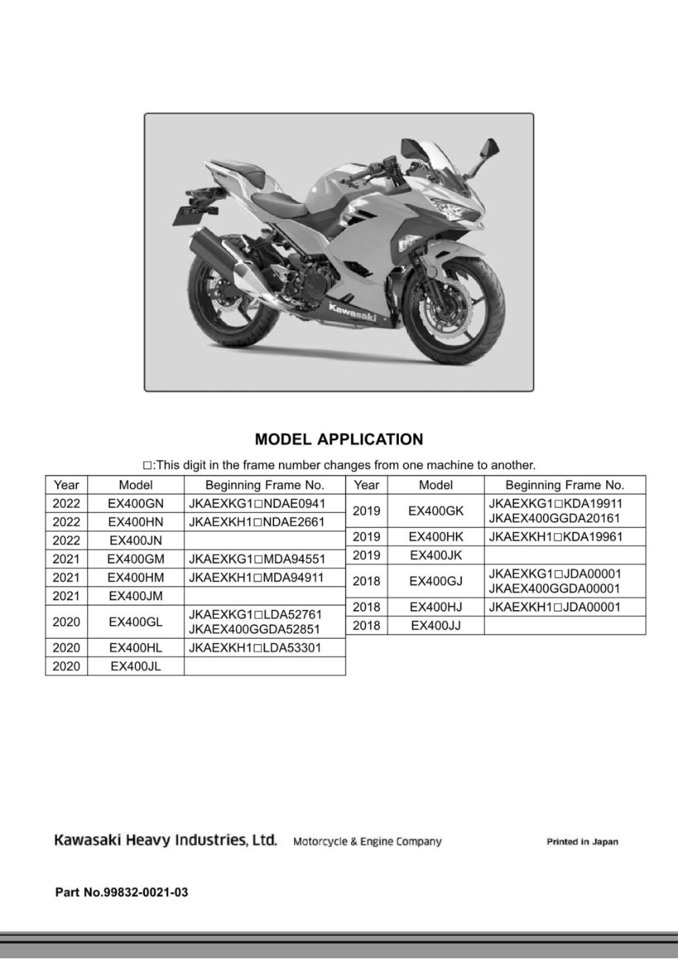 川崎 Ninja400 维修手册 上册 18款-2022款_第2页