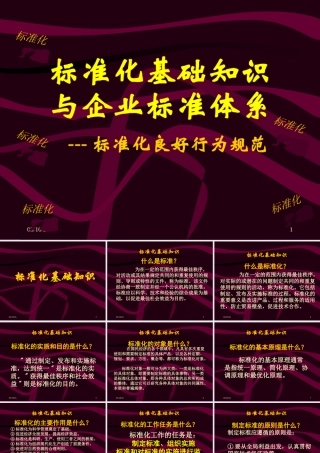 标准化基础知识与企业标准体系课件