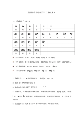 汉语拼音字母表学习(超全)