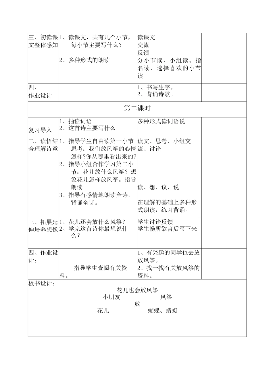 三年级语文教案-第四单元《可爱的小生灵》_第2页