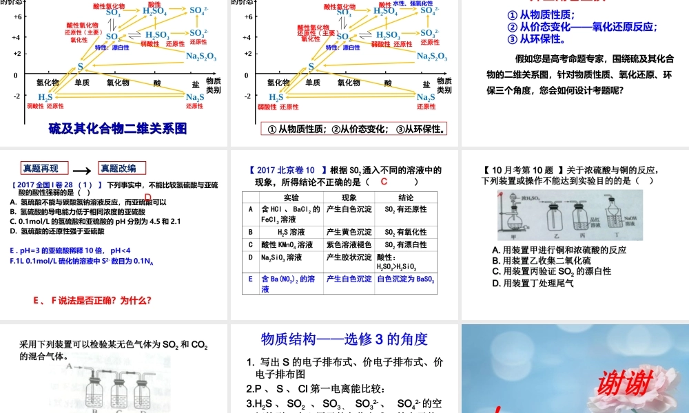 2020届高考一轮复习：《硫及其化合物-》(全市高三示范课)