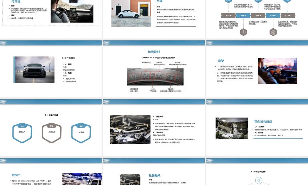 汽车底盘各系统作用与组成