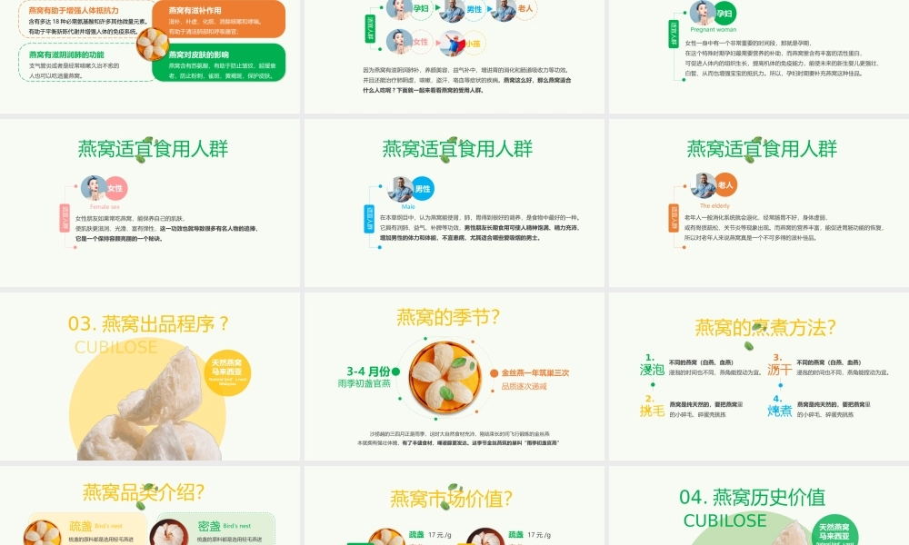 燕窝补品产品介绍手册