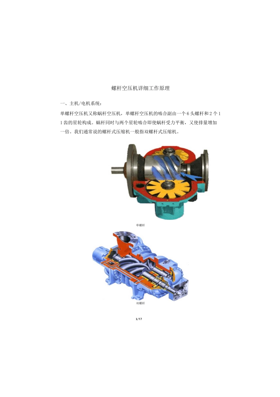 螺杆空压机详细工作原理_第1页