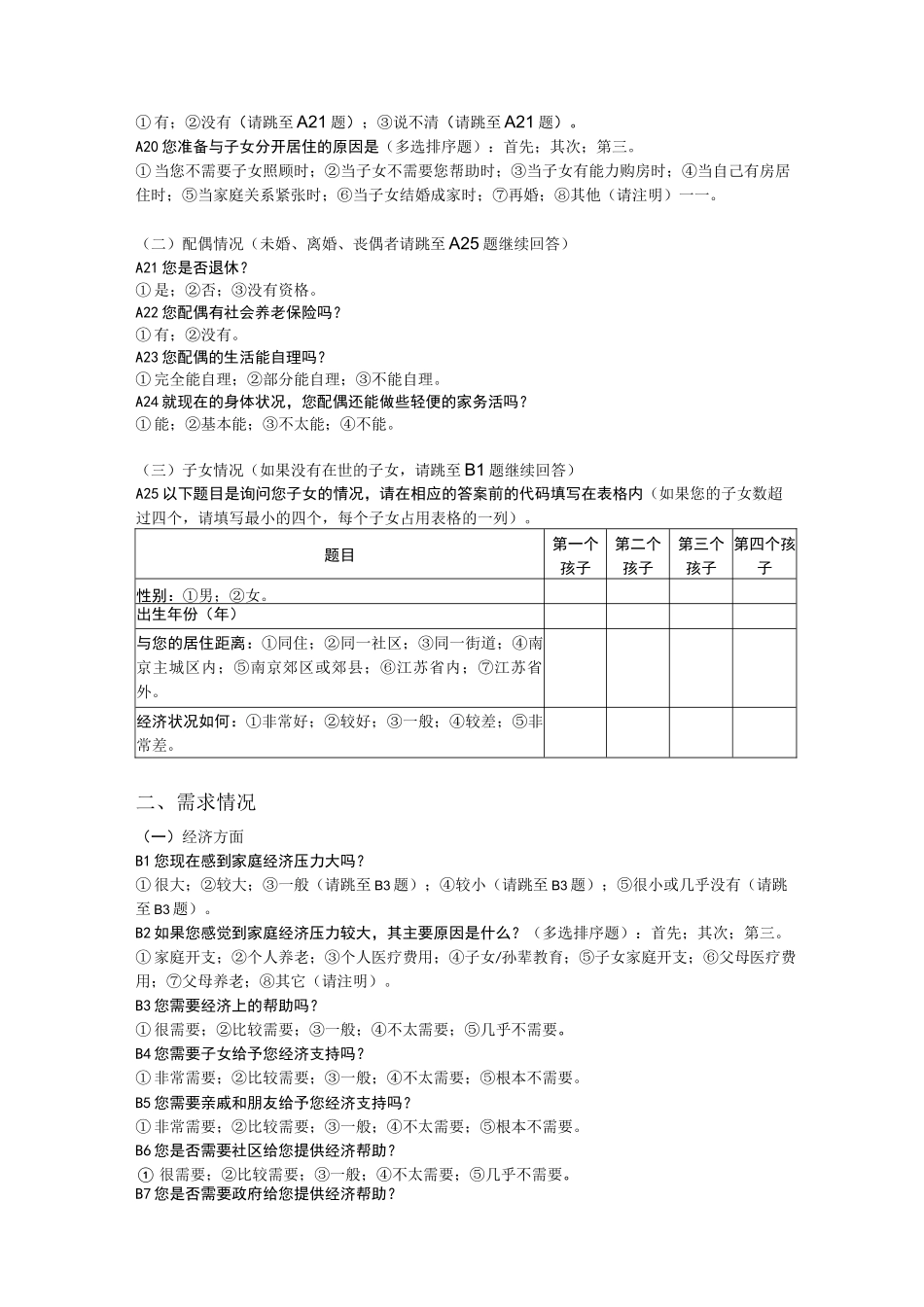 老年人需求调查访谈提纲_第2页