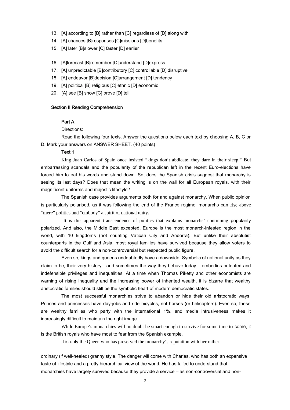 2015年考研英语一真题及答案详细解析_第2页