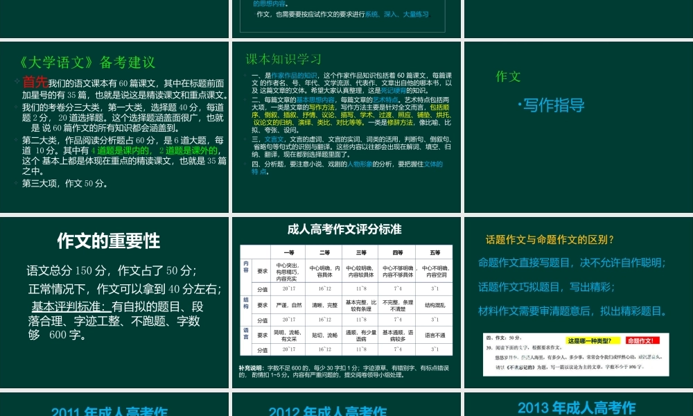 专升本《大学语文》复习总结完整