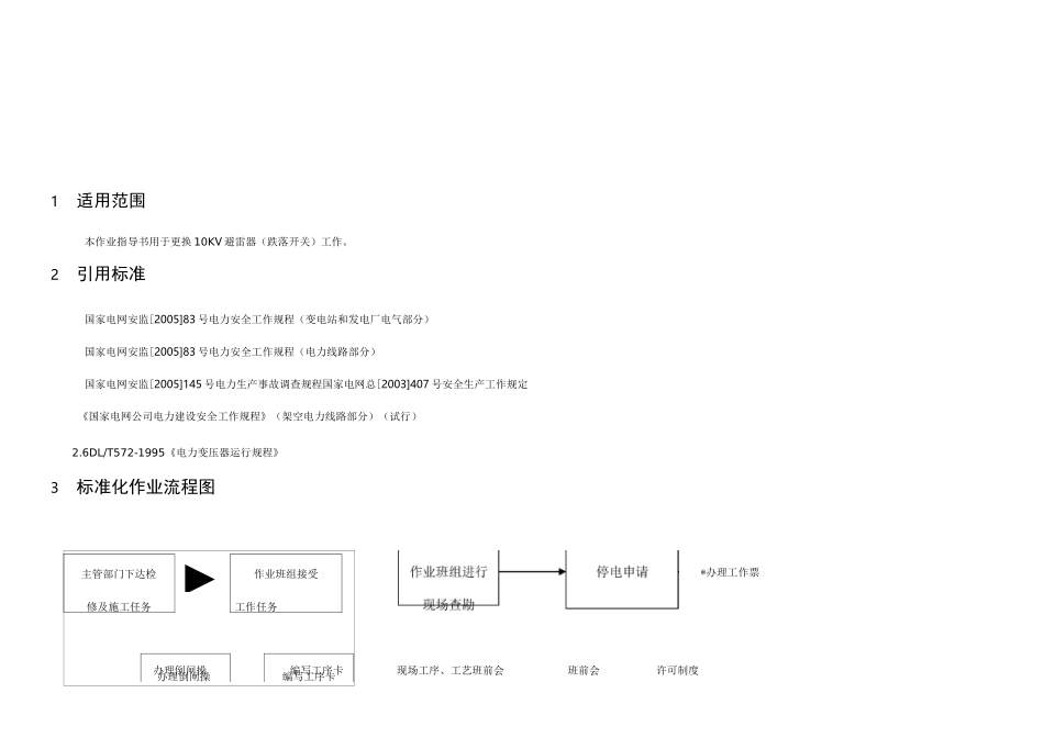 配电线路更换10KV避雷器(跌落开关)标准化作业指导书_第2页