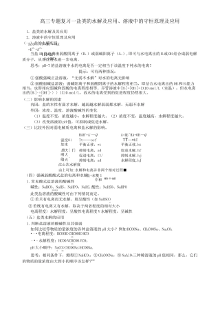 高三复习-盐类水解专题