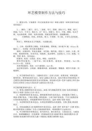 备课笔记环艺模型制作资料
