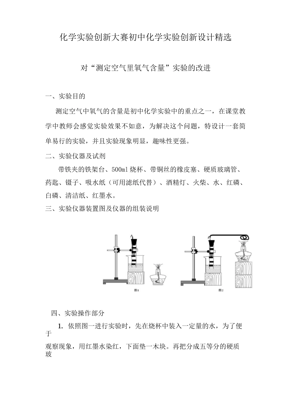 化学实验创新大赛初中化学实验创新设计精选_第1页