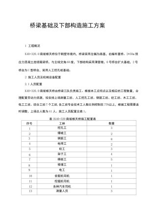 桥梁基础及下部构造施工方案