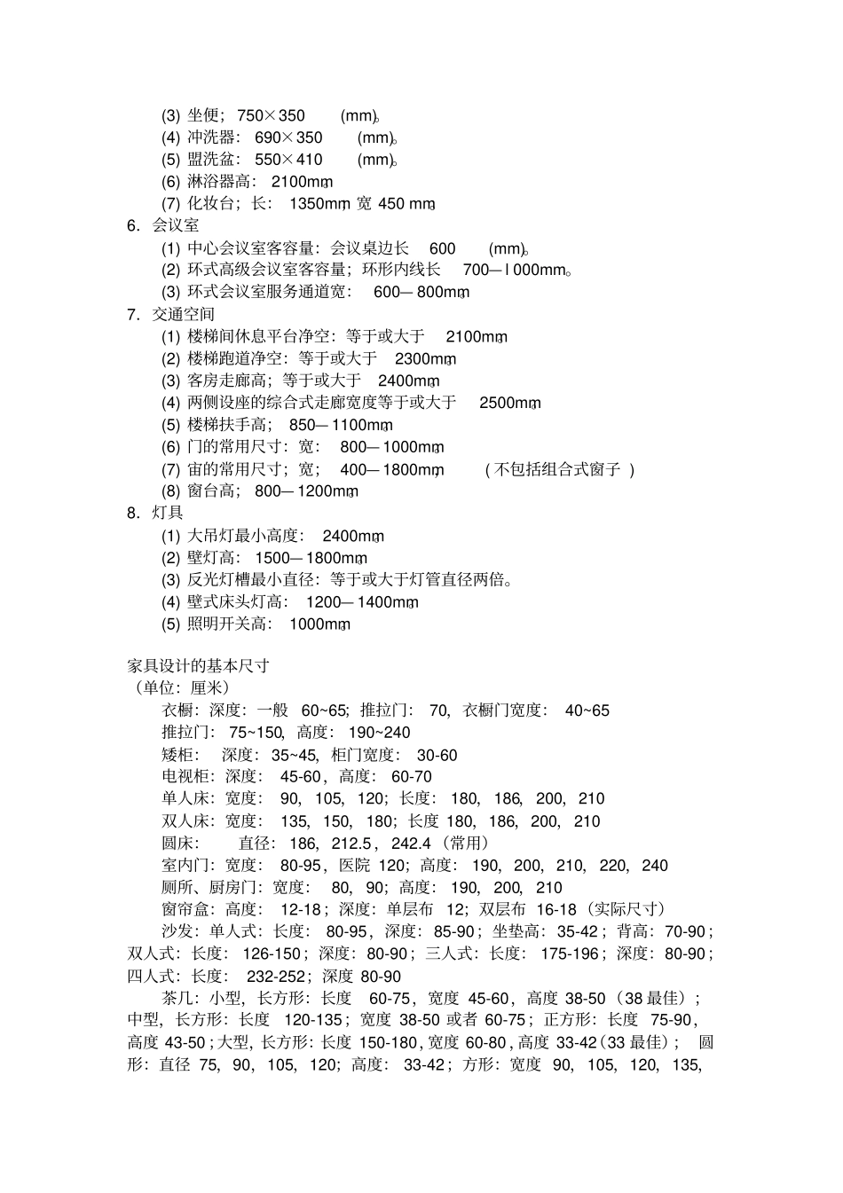 室内装修标准尺寸常用_第2页