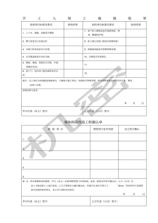 室内装饰现场施工验收报告