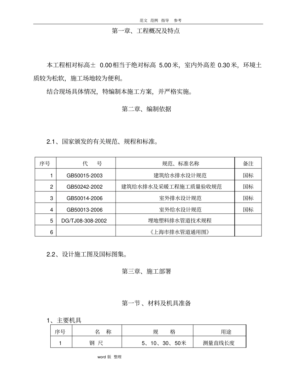 室外雨污水管网专项工程施工方案_第2页