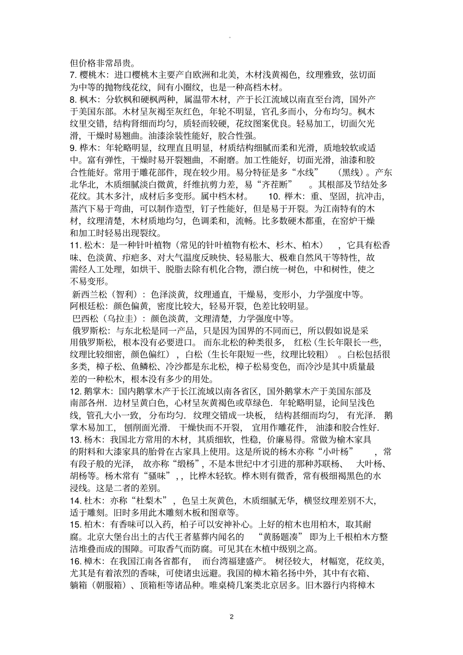 家具木材种类分类_第2页