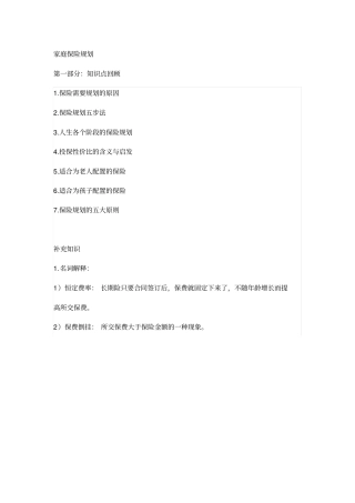 家庭保险规划