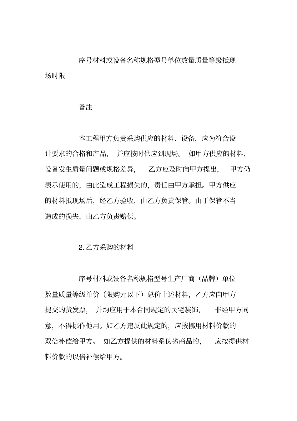 家庭房屋装修合同模板_第3页