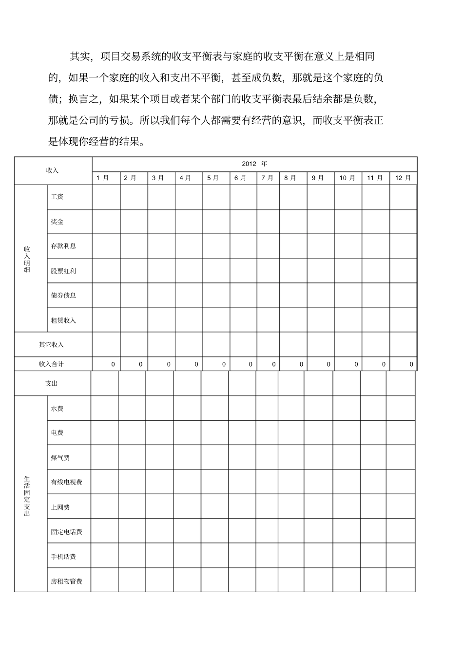 家庭收支平衡表_第3页
