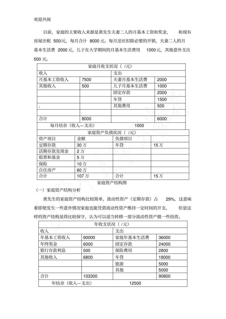 家庭理财规划书_第2页