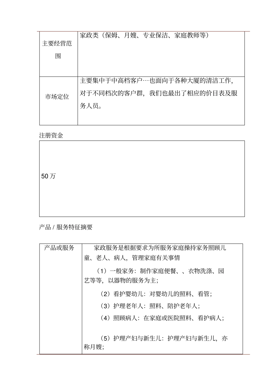 家政公司创业计划书_第3页