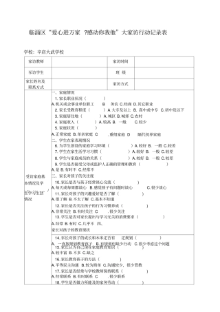 家访记录表10张