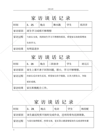家访谈话记录