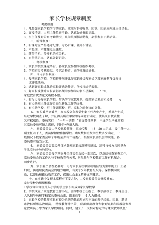 家长学校规章制度