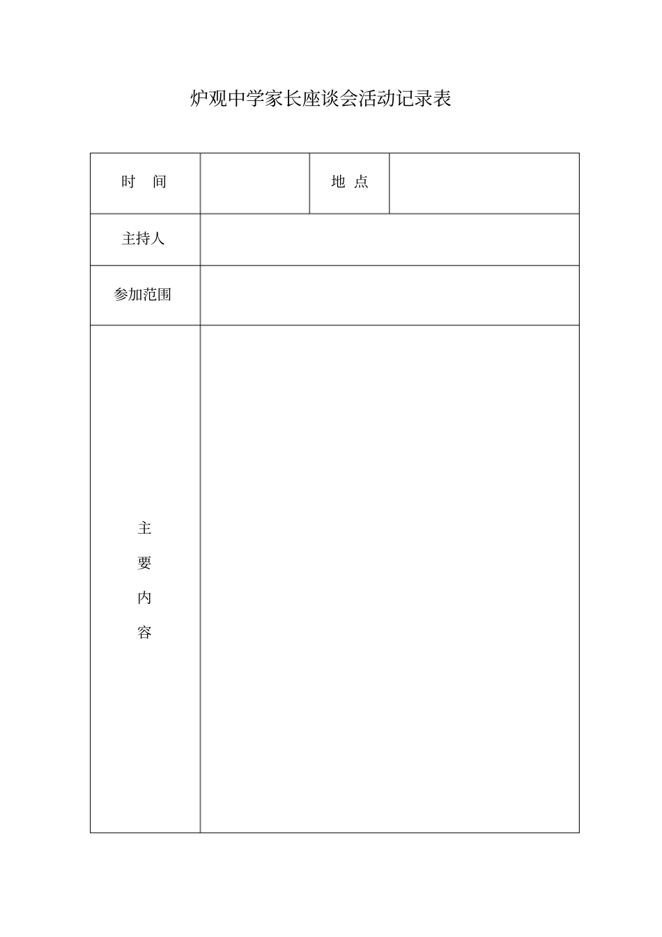 家长座谈会记录表_第1页
