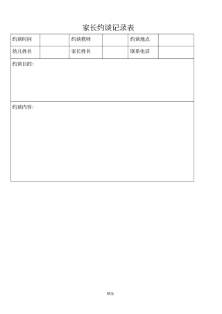 家长约谈记录表
