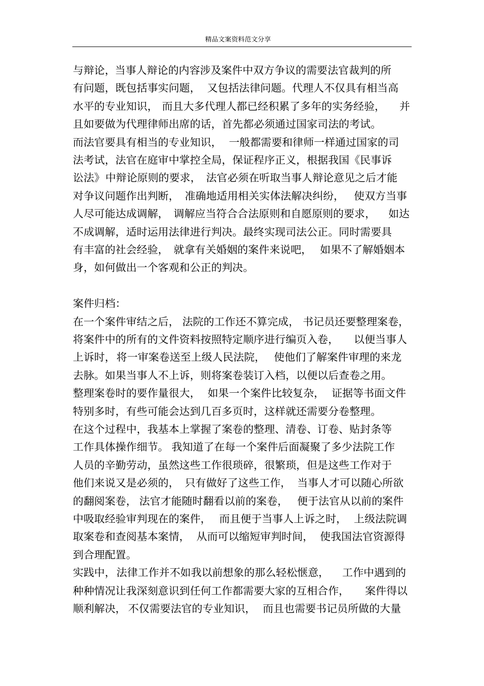 寒假人民法院实习报告-精品文案范文_第3页