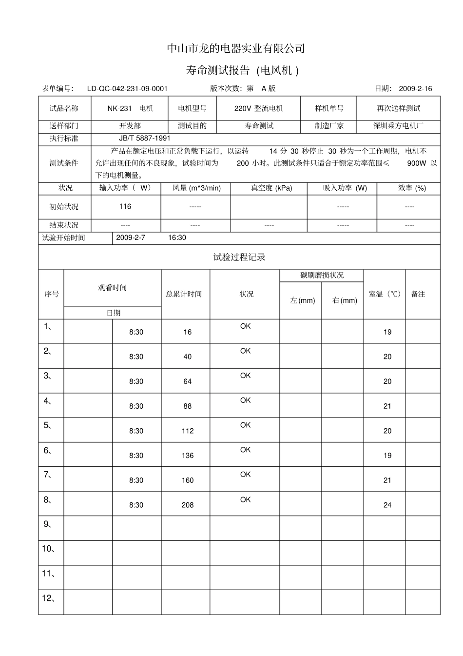 寿命测试报告测试_第1页