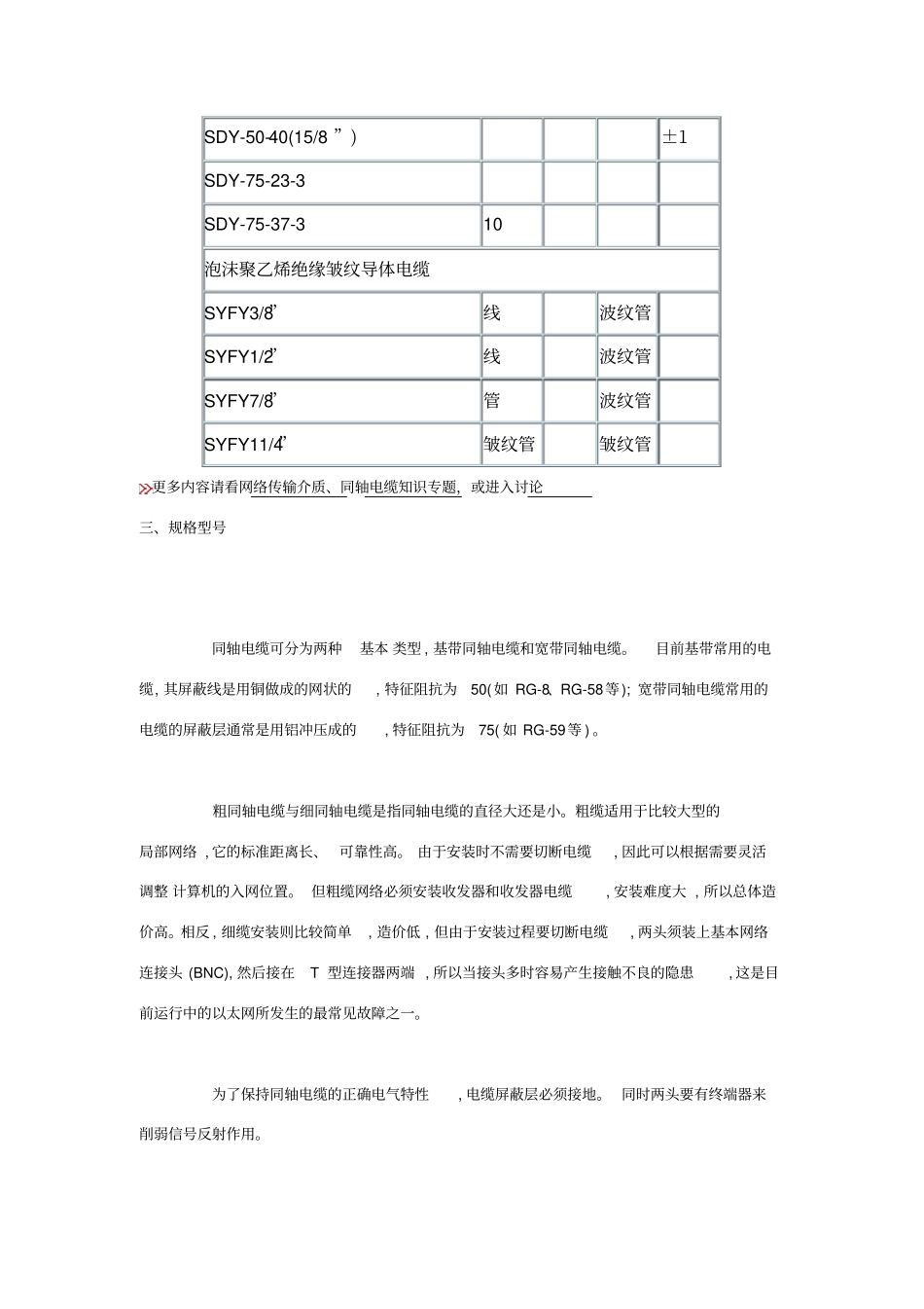 射频同轴电缆一览表_第3页