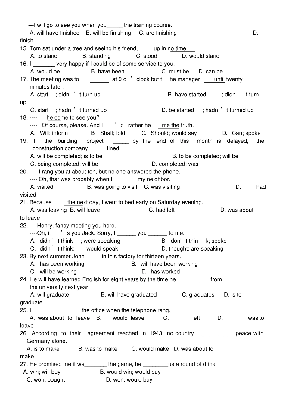 将来进行时专项练_第2页
