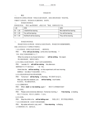 将来进行时和过去将来时