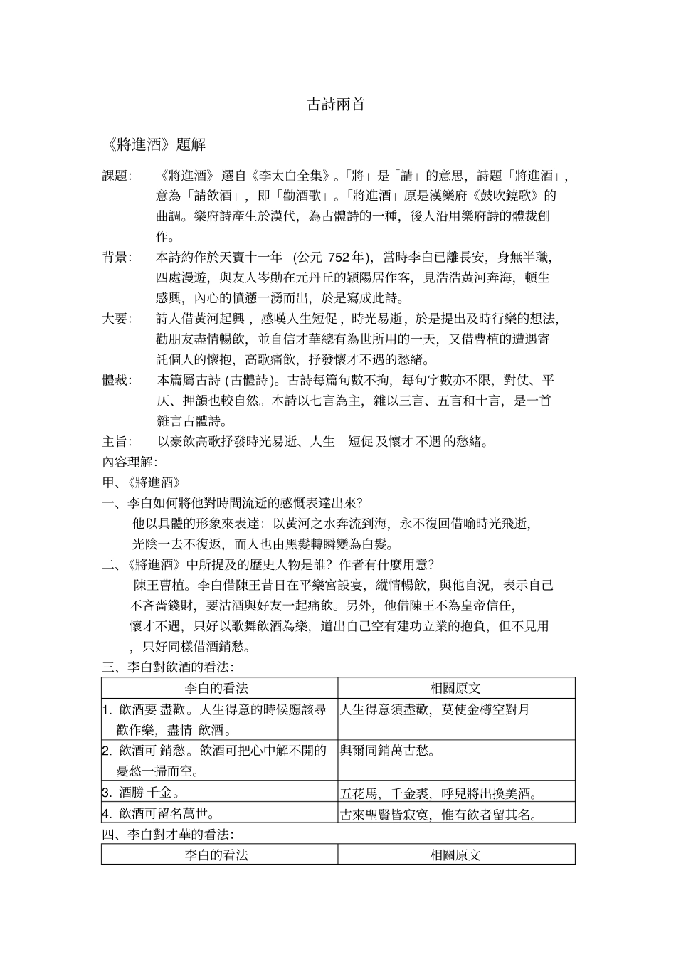 将进酒、兵车行-OoCities_第1页