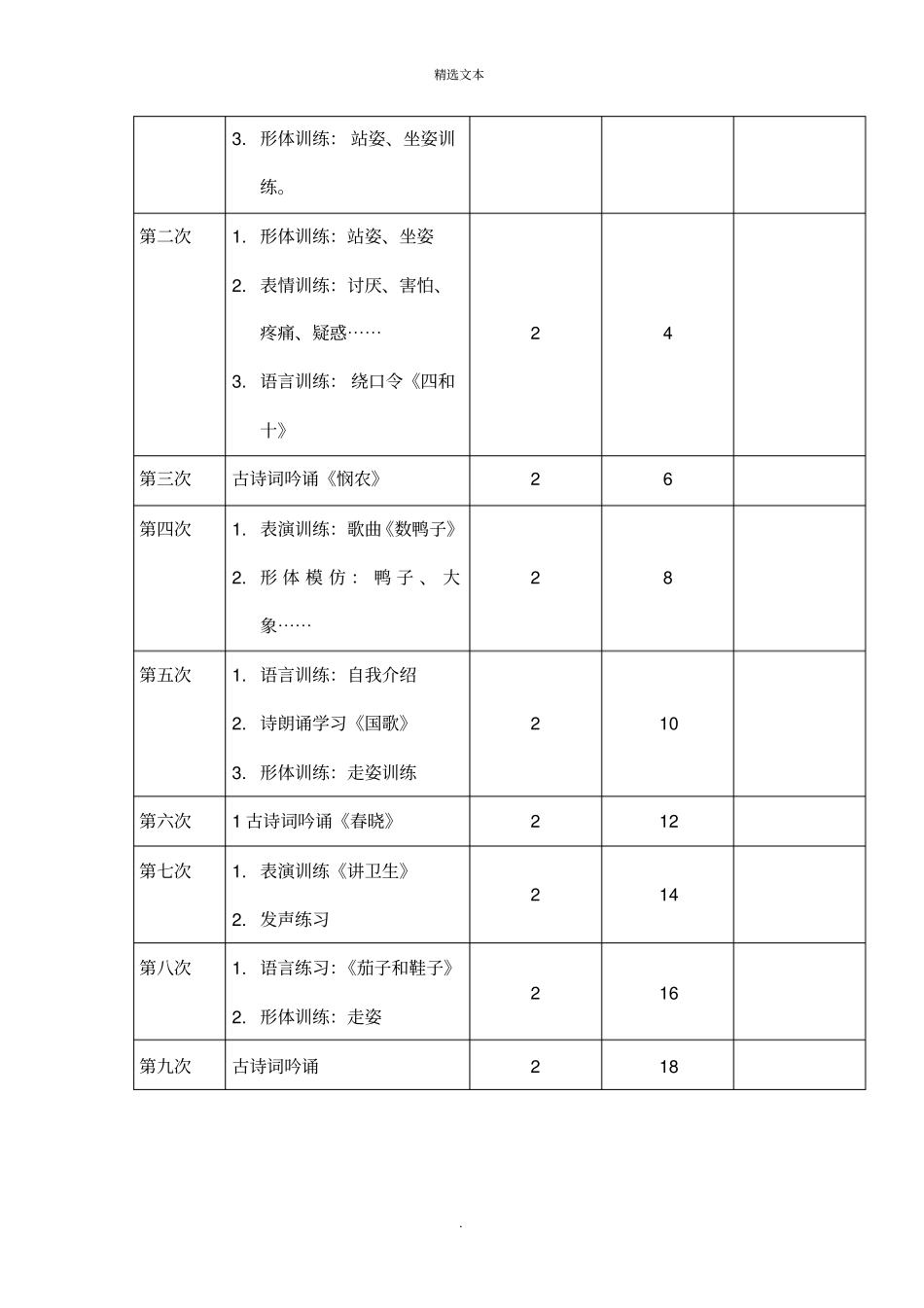 小主持人教学计划表总_第2页