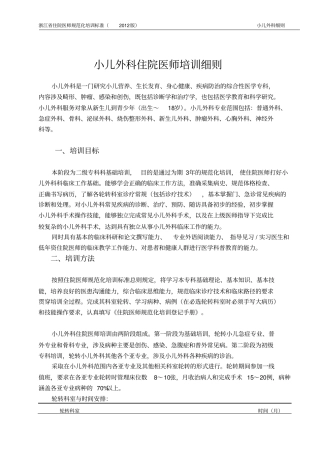 小儿外科培训细则附件