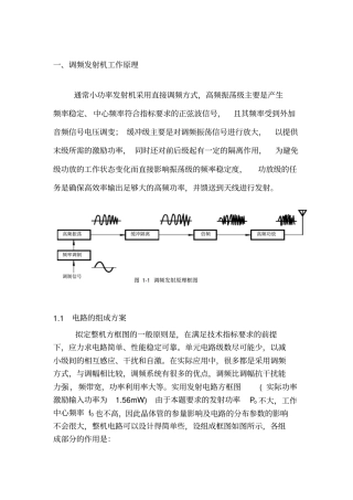 小功率调频发射机课程设计21267