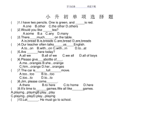 小升初单项选择题