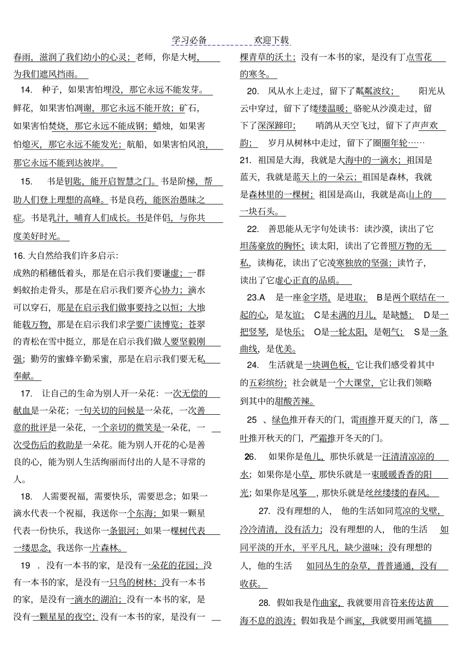 小升初句子仿写专项训练含答案精品_第2页