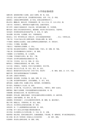小升初常考成语分析