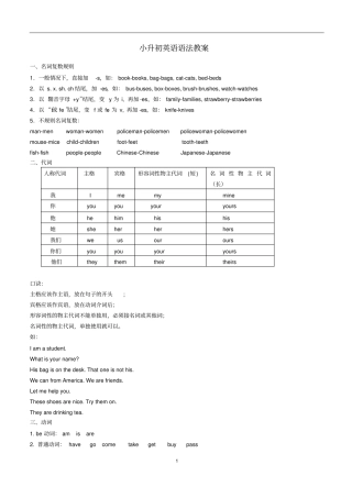 小升初英语复习语法讲解
